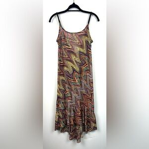 Lucky Brand Crochet Lace Swim Coverup Dress Small Y2K Sheer Psychedelic Festival